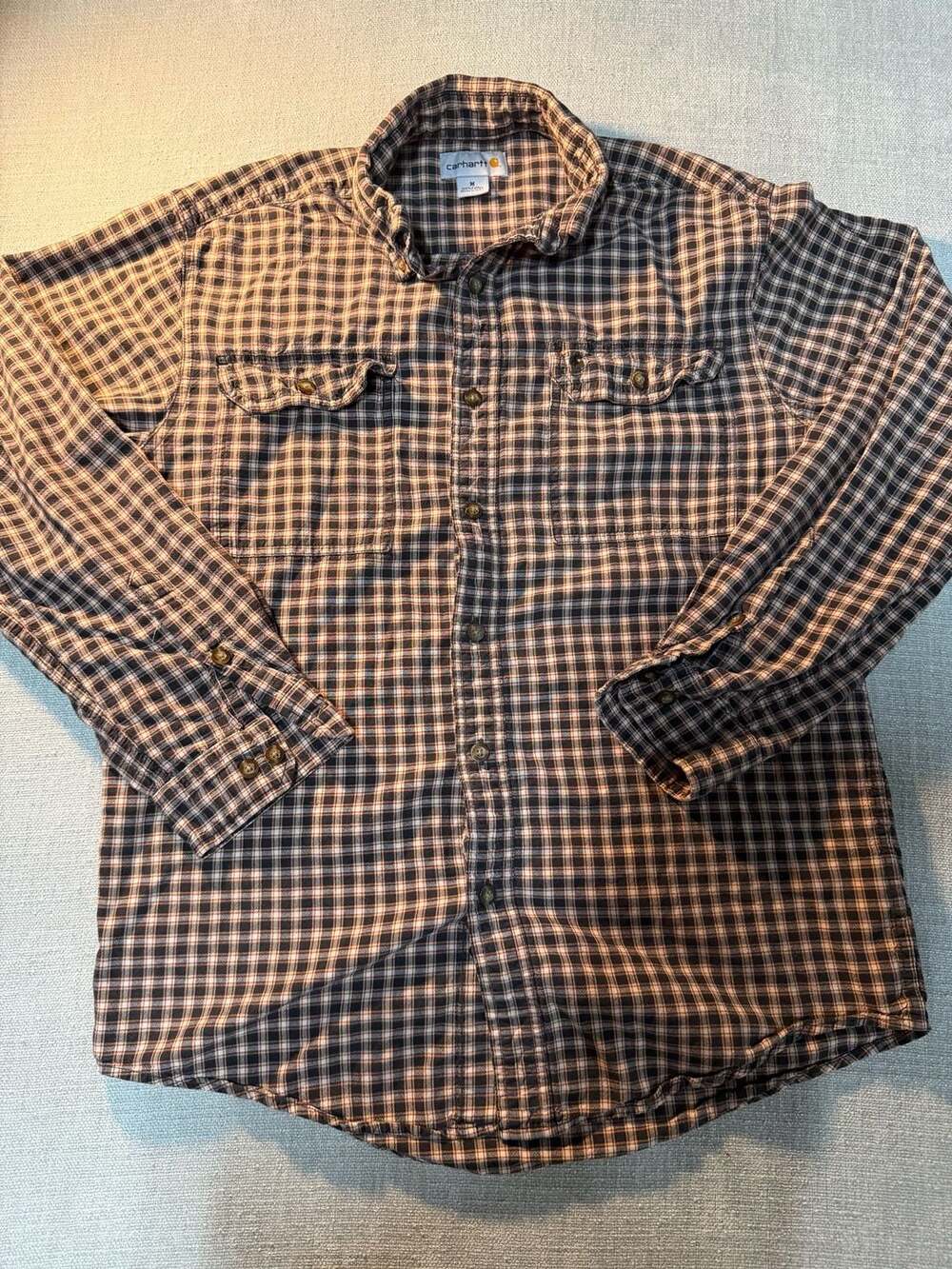Carhartt Men's Long Sleeve Button-Down Plaid Work Shirt